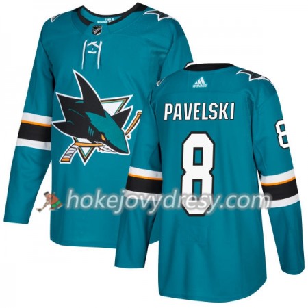 Pánské Hokejový Dres San Jose Sharks Joe Pavelski 8 Adidas 2017-2018 Teal Authentic